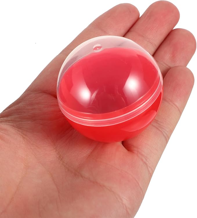 Yardwe 60Pcs Gumball Vending Machine Capsules, Empty Clear Colored Round Capsules Plastic Containers for Prizes Party Favors (1.8 Inch, Random Colors)