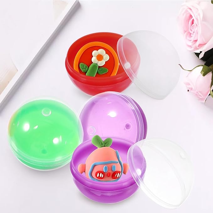 Vaguelly 50Pcs Colorful Plastic Vending Machine Capsules 1.1 Inch Round Balls for Gumball Machines, Party Favors, DIY Crafts, and Surprise Prizes