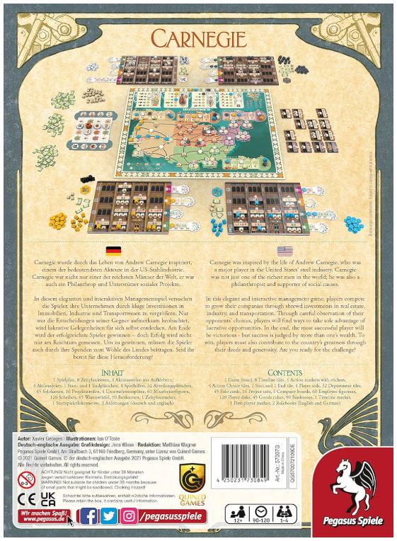 Pegasus Spiele Carnegie Board Game USA Edition