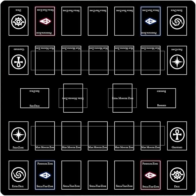 Card Rubber Mat - 2 Player, Square playmat for Gamer 60x60cm/23.6x23.6inch