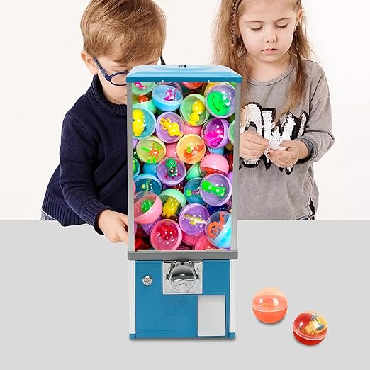 Candy Vending Machine, 1.06-1.77in Toy Capsule Vending Machine, Commercial Gumball Vending Machine, Candy Vending Machine for Home, Gaming Stores 10.24 * 10.24 * 25.2 in (Blue)