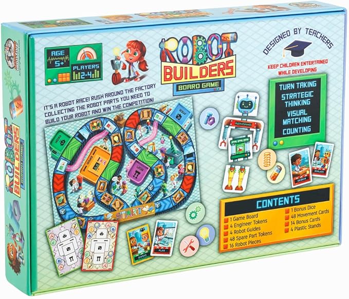 New Jumping High Fives Robot Builders Board Game - Exciting Robot Building Competition for Kids Ages 5 and Up - Children Learn New Skills While Racing to Collect Matching Tools and Parts