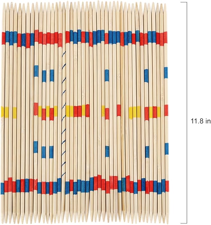 41 Piece 12 Inch Bamboo Pick Up Sticks Game Classic Table Game Fun Family Board Game Gift for Adults and Kids