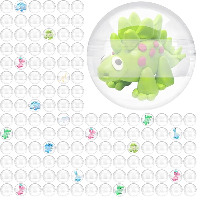 120 Pcs 2 Inch Empty Vending Machine Capsules Colored Round Capsules Toy Bulk Gumball Machines Plastic Balls Small Plastic Containers for Easter Party Favor Themed Gift (Clear)