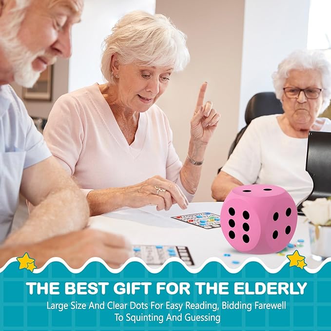 Shappy 6 Inches Foam Dice Fun Filled Large Educational Toy Kawaii Giant Dice Decorative Eva Foam Jumbo Cube Big Square Building Blocks for Game Nights Learning Sessions(Pink,1 Pc)