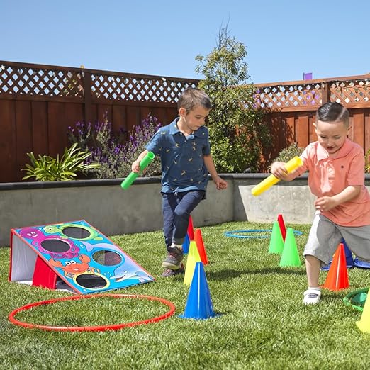 Excellerations One, Two, Three Beanbag Toss Game for Learning and Games! 27.5 inches in Length Preschool Educational Kids Toy