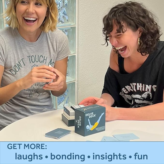 Boredwalk Delve Deck Conversation Cards for Couples, Adults, Family and Friends - Question Cards Therapy Game for Adults - Icebreaker Game - First Date Card Game