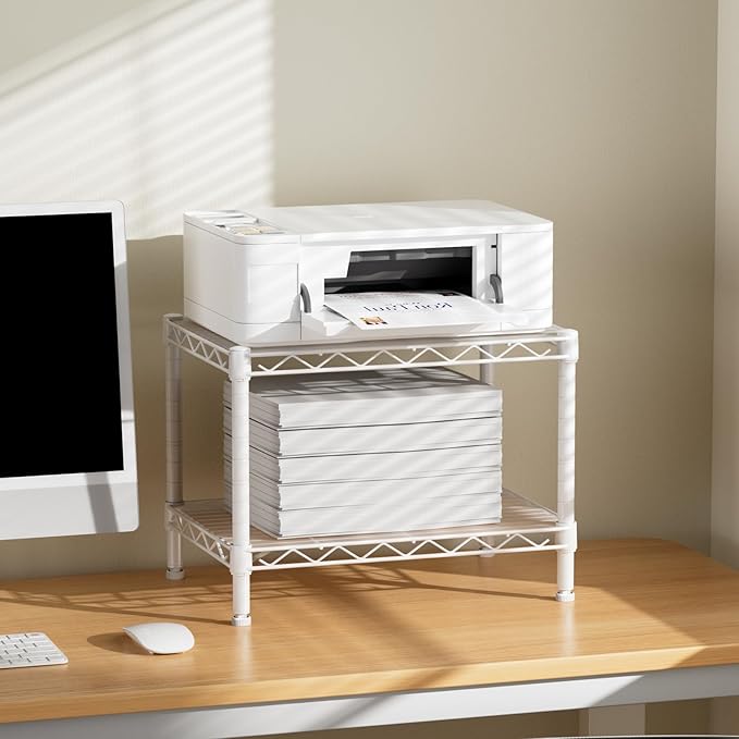 Small 2 Tier Shelves Storage Wire Shelving Unit Metal Shelf Adjustable Organizers Storage Shelving with Wheels for Bathroom Laundry Room Kitchen Pantry12”D x 18”W x 12.2”H White