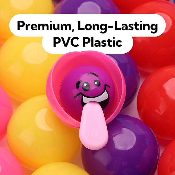 Vending Machine Capsules - 3" YELLOW Empty Plastic Capsules - 14 Pcs Toy Capsule - Yellow Round Large Easter Eggs - Bath Bombs Molds - Party Favors DIY Craft Supplies