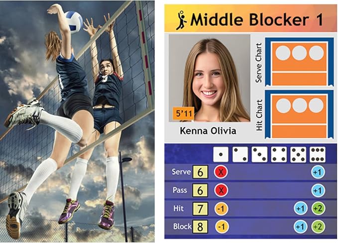 Action & Strategy Volleyball Board Game | Indoor Theme | Ages 13+ | 2 Players | 1v1 or 2v2 | Average Playtime 15 Minutes | Gift for Volleyball Players and Fans