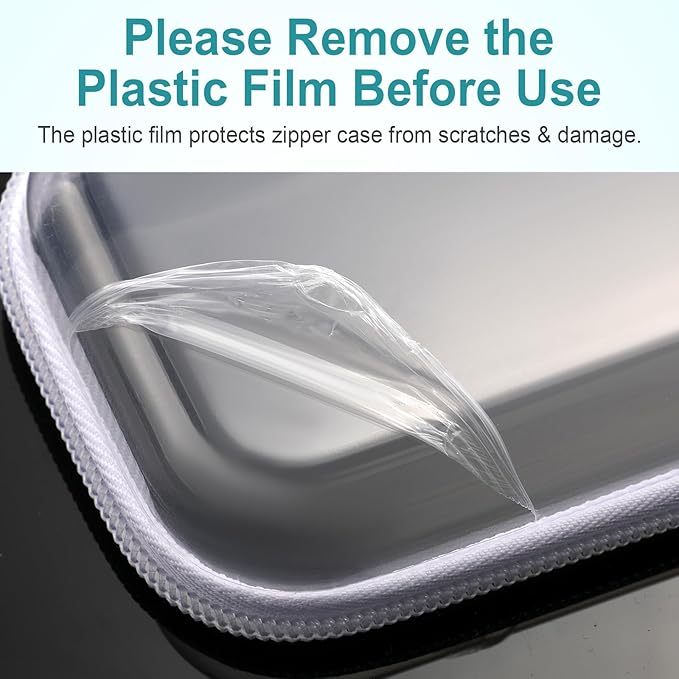 Hoolerry 4 Pcs Hard Clear Zipper Case Transparent Cases for Snacks Makeup Bag Plastic Storage Box Containers for Building Blocks, Puzzles, Cosmetics(White,5 x 3 x 2 in)