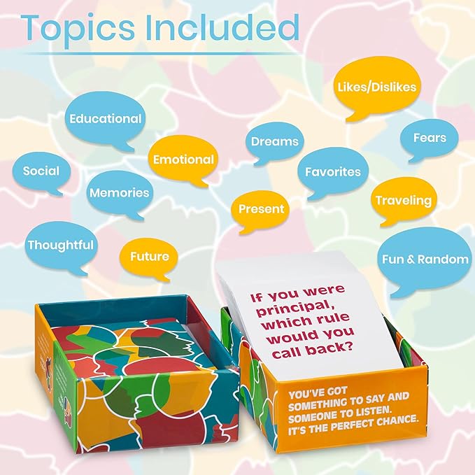 ChatterChance School: Conversation Card Games - Learning Educational Fun Game for Kids Teens Teacher Classroom for Elementary & Middle School - 80 Thought Provoking Cards - Therapy Supplies