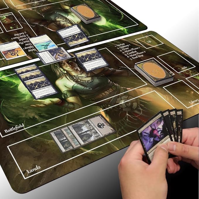 Board Game MTG Playmat Games Size 60X35 cm CCG Compatible for TCG RPG CCG Play mats (MEREN of Clan NEL TOTH-Zone)