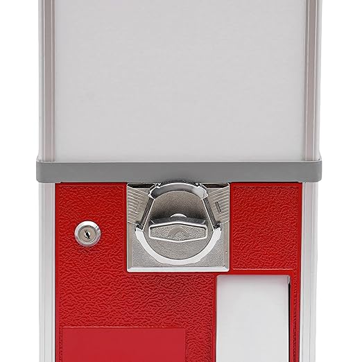 Candy Vending Machine 4X 25 Cents Toys Candy Dispenser Gumball Machine for Retail Stores Parks Game Halls and Home,10.2x10.2x25.2in,with 2 Keys (Red)