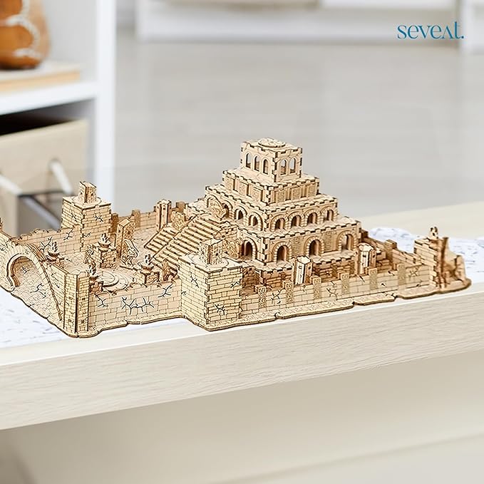 3D Puzzles for Adults & Teens – 235-Piece Wooden DIY Ancient Temple Ruins Wooden Model for Adults to Build, Brain-Teasing Puzzle Game for Any Occasion (Ruins)
