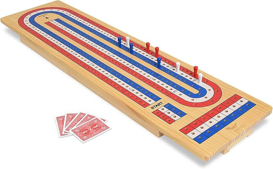 Vivere Giant Cribbage Game – Includes Large Pegs, Bicycle Cards, and Oversized Board for Family Fun