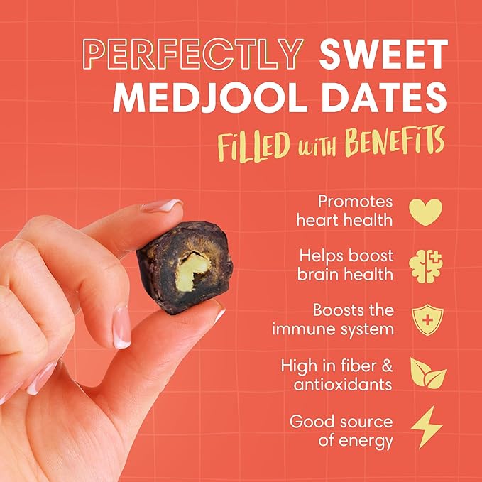 DORREL - Belgian Dark Chocolate Covered Dates (Medjool) with Walnuts Stuffing, High Energy Vegan Choco Snack, Delicious, Kosher & Non-GMO, Pack of 3 Stuffed Chocolate Dates, 7.05 oz / 200 g Ea