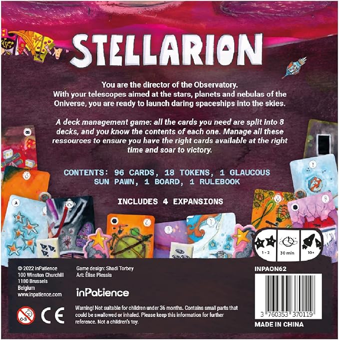 Stellarion Board Game | Space Exploration Strategy Game from The Oniverse | Fun Family Game | Ages 10 + | 1-2 Players | Average Playtime 30 Minutes | Made by inPatience, Multicolor (INPAON62)