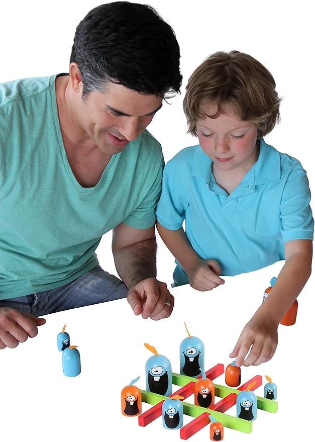 Gobblet Gobblers (Plastic), Tic Tac Toe Strategy Board Game, Award Winning Kids and Family Friendly Educational Board Game, 2 Players, Ages 5+, by Blue Orange Games