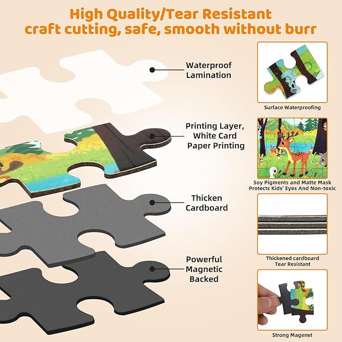 Puzzles for Kids Ages 3-5 Girls 60 Pieces Travel Puzzles for Kids Age 4-6 Animal Airplane Car Road Trip Activities Games Toys 3 4 5 6 7 8 Years Old Girls and Boys Gift