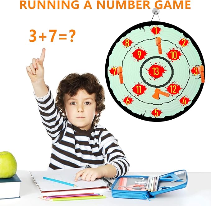 Axe Throwing Toys for Kids Adults, Yard Ax Dart Games for Boys Girls Axe Throwing Set Family Party Camping Carnival Games Indoor Outdoor Play Activity Center, 4 Sticky Axes, 28'' Cloth Board