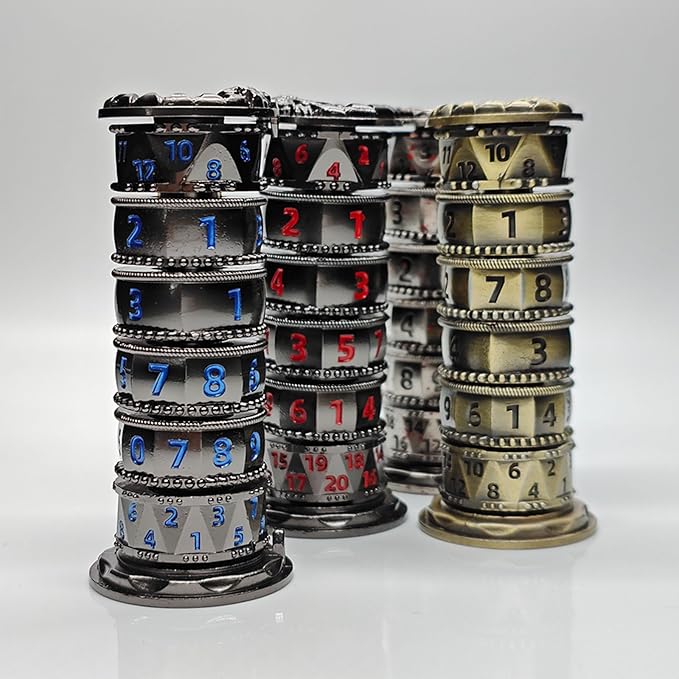 Dragonstone Keep Roulette Dice Spinner for DND, 7-in-1 Dragon Metallic D&D Dice Set with Gift Case for Dungeons and Dragon Game, RPG Role Playing Table Game Gifts (Black-red)