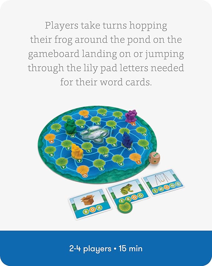 SimplyFun Lily Pond - Educational Game to Practice Early Reading and Spelling - an Engaging and Fun Toddler Game - 2 to 4 Players, Ages 4 & Up