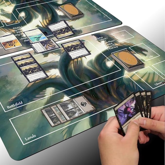 Board Game MTG Playmat Games Size 60X35 cm CCG Compatible for TCG RPG CCG Play mats (PROGENITUS(1)-Zone)