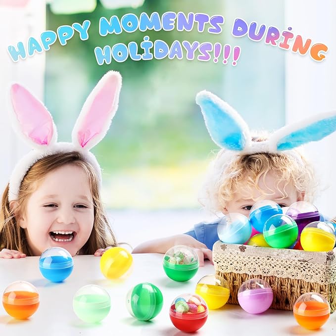 120 Pcs 2 Inch Empty Vending Machine Capsules Colored Round Capsules Toy Bulk Gumball Machines Plastic Balls Small Plastic Containers for Easter Party Favor Themed Gift (Classic Color)