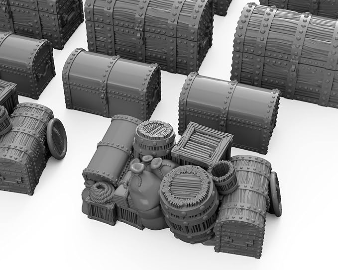 Ultimate Chest Set DND Terrain for Dungeons and Dragons, D&D, Pathfinder, Warhammer 40k, RPG, Miniatures, Age of Sigmar, Tabletop, D and D, Dungeons and Dragons Gifts
