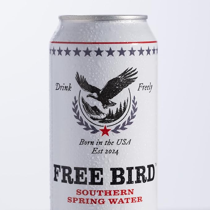 Free Bird, Southern Spring Water, 12-Pack (19.2oz Tallboy Cans) – Crisp & Clean Blue Ridge Mountain Water, Naturally Sourced