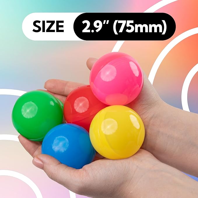 Vending Machine Capsules - 3" ORANGE Empty Plastic Capsules - 14 Pcs Toy Capsule - Orange Round Large Easter Eggs - Bath Bombs Molds - Party Favors DIY Craft Supplies