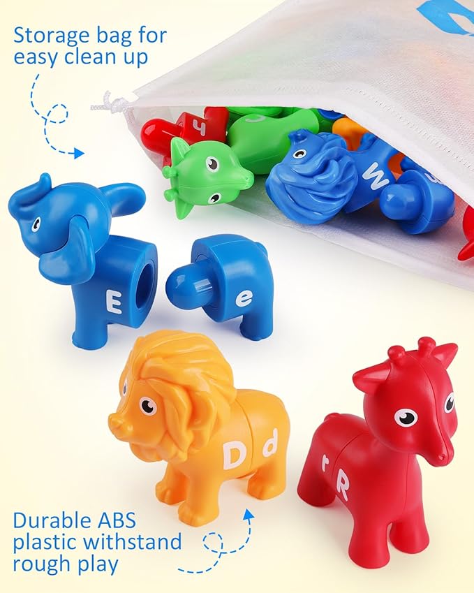 Coogam ABC Letters Matching Game, 26PCS Alphabet Fine Motor Skill Color Shape Recoginition Preschool Educational Montessori Learning Toys for 2 3 4 Years Old Toddlers