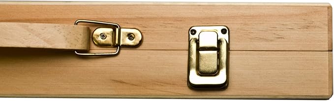 Sterling Games 16" Solid Wooden Chess Set Travel Folding Board with Brass Locks and Felted Interior Storage with Piece Holders