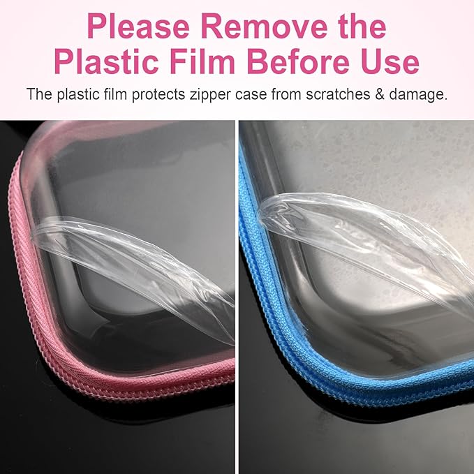 Hoolerry 4 Pcs Hard Clear Zipper Case Transparent Cases for Snacks Makeup Bag Plastic Storage Box Containers for Building Blocks, Puzzles, Cosmetics(Multicolor,5 x 3 x 2 in)