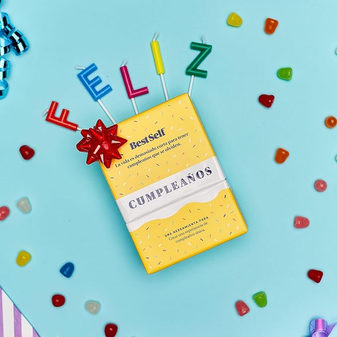BestSelf Co. Baraja Cumpleaños – 75 Conversation Cards & Activities for Unforgettable Birthday Celebrations | Fun, Meaningful, and Engaging Party Game for Friends, Couples, Family | Spanish Version
