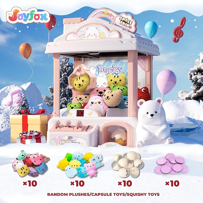 Claw Machine for Kids, Snow Bear Theme Mini Vending Machine for Girls Age 6-8, Candy Grabber Dispenser Toy Machine for Boys, Girl's Birthday Gifts for Age 3+, Fun Toys Perfect for Family, Party