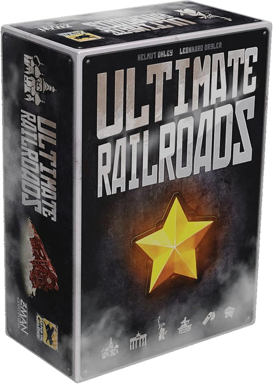 Z-Man Games Ultimate Railroads Board Game | Worker Placement Strategy Game | Train Route-Building Game for Adults and Kids | Ages 12+ | 1-4 Players | Average Playtime 90-120 Minutes