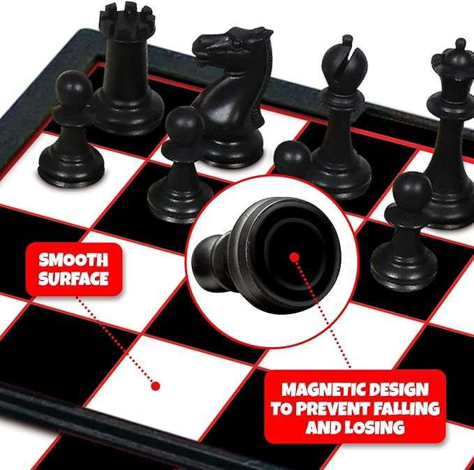 Gamie Magnetic Board Travel Games Set - Includes 12 Retro Fun Games - 5" Compact Design - Individually Boxed - Teaches Strategy & Focus, Great for Road Trip/Travel/Camping - Best Gift for Kids Ages 6+