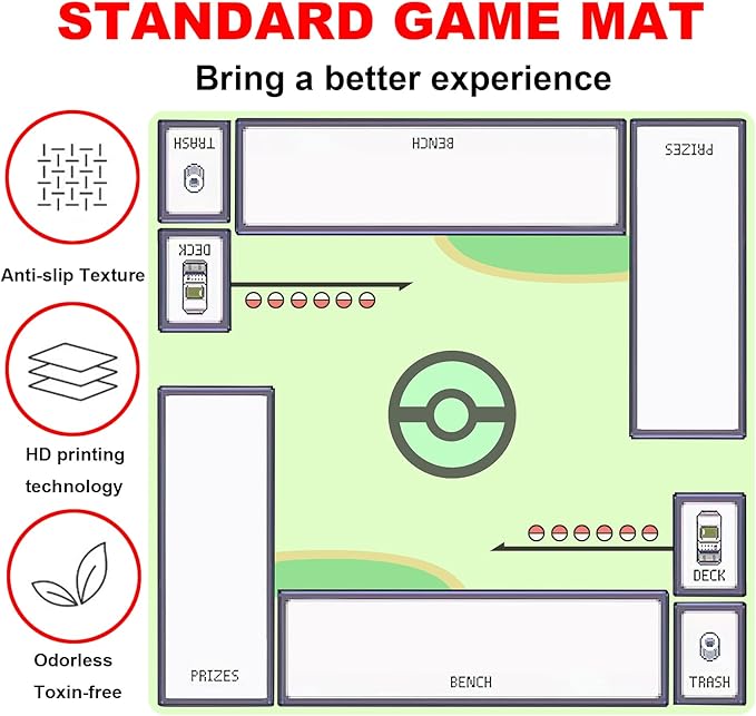 2Player mat Playmat Mat for Game Card Card Game Square Desk Mat for Gamer, Office Home, 60x60cm/23.6x23.6inch