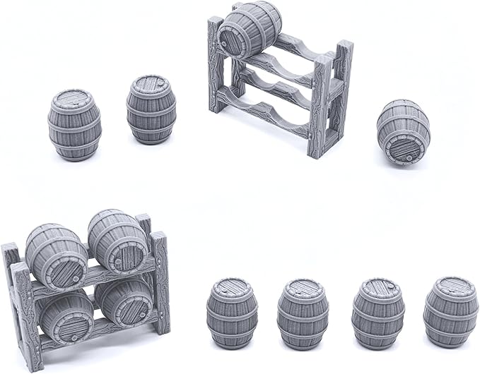 Tavern Bar Furniture Set by EC3D, 3D Printed Tabletop RPG Scenery and Wargame Terrain 28mm Miniatures