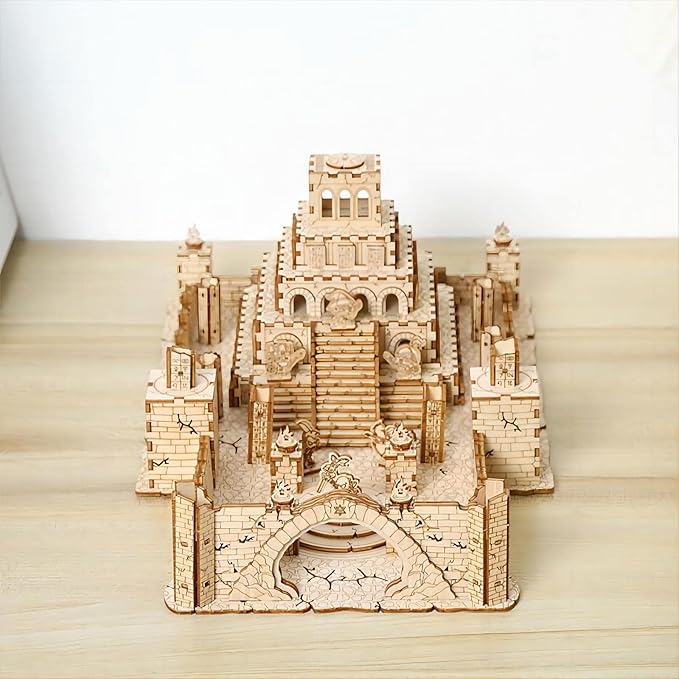 3D Wooden Puzzles The Ruins of The Ancient Temple Model Kits, Brainteaser and Puzzle for Christmas/Birthday,Gifts for Adults and Teens to Build Combination