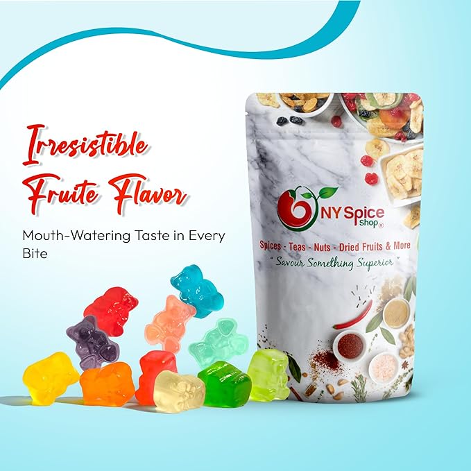NY Spice Shop Bubbly Champagne Gummy Bears Bulk - 8 Ounce Gummies Bears Candy - Gummies Fruit Snacks - Chewy Candy - Flavor Gummy Candies - Gummi Bear Gift For All Occasions
