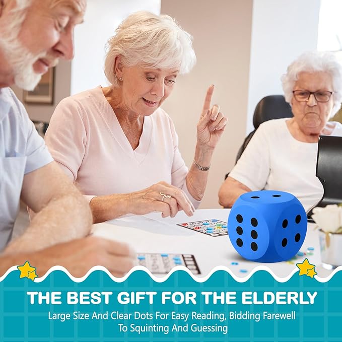 Shappy 6 Inches Foam Dice Fun Filled Large Educational Toy Kawaii Giant Dice Decorative Eva Foam Jumbo Cube Big Square Building Blocks for Game Nights Learning Sessions(Blue,1 Pc)