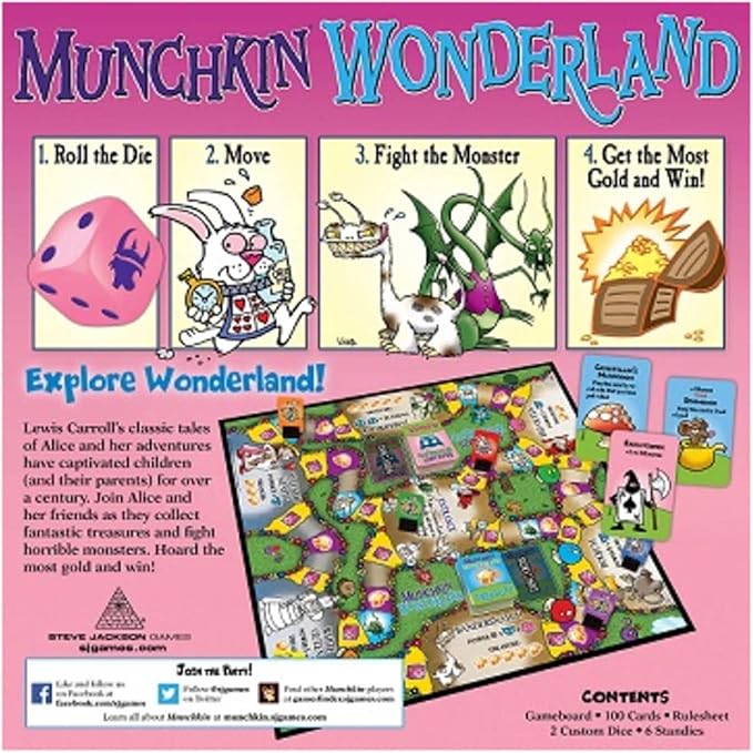 Munchkin Wonderland Board Game | Family Board and Card Game | for Adults and Kids | Fantasy Adventure | Ages 6+ | for 2-6 Players | Average Play Time 60 Minutes | from Steve Jackson Games