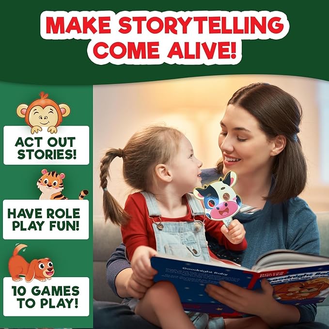 Doctor Jupiter Storytelling Set For Toddlers | Gift For 1-3 Year Old Boys & Girls | Includes 3 Board Books & 10 Animal Masks |Great for Christmas or Birthdays|Learning & Educational Toy For Ages 1-2-3