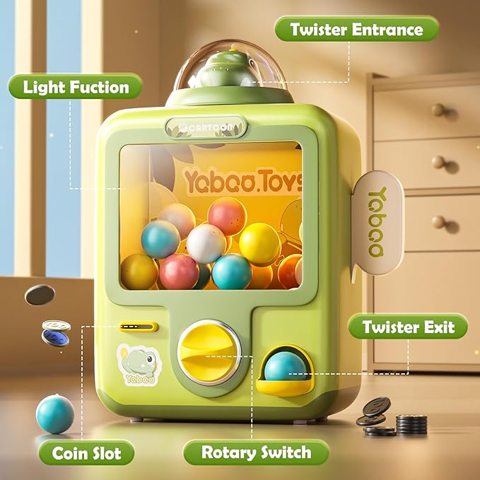 Skirfy Claw Machine for Kids,Dinosaur Mini Vending Machine, Prize Dispenser Toys for Girls and Boys, Electronic Game for Party Birthdays Gift