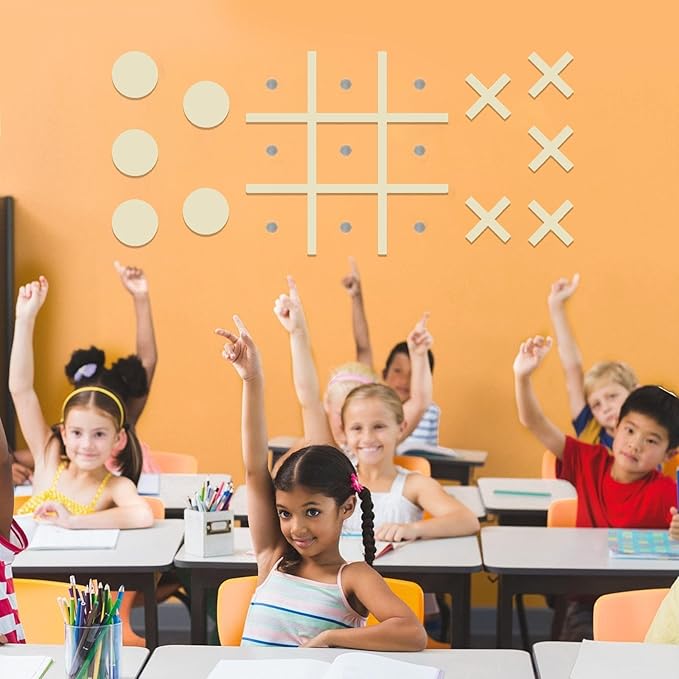 Magnetic Tic Tac Toe Wall-Mount Game, Board Games,Game Room Decor,Kids&Adults Indoor Party Game,Modern Wall Decals for Kids Room,Playroom Decals,Classroom&Offices,Best Gift for Kids,Family, Friends