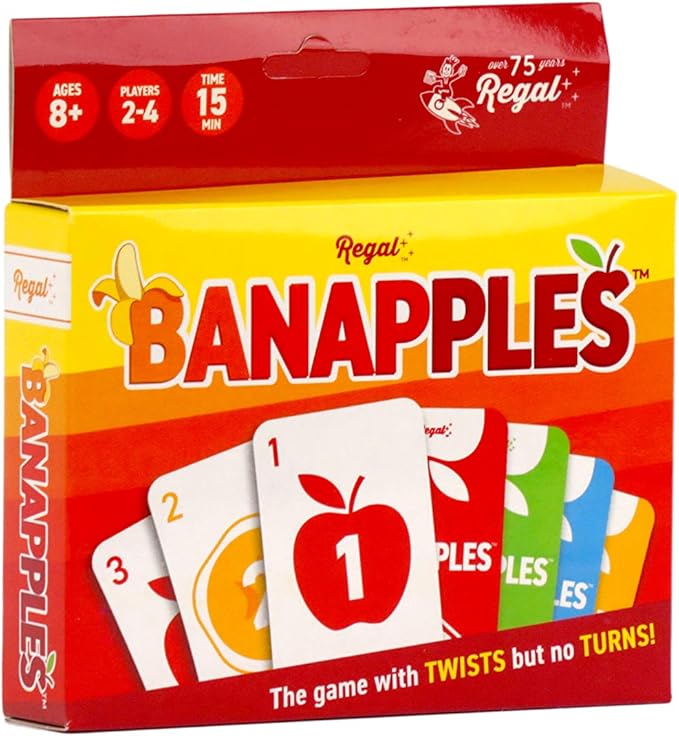Regal Games Banapples Fun Card Game Set for Kids, Teens & Adults - 2-4 Player Card Games - Fun & Travel Playing Cards for Game Night (4 Decks, 40 Cards Each)