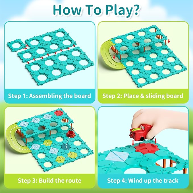 Puzzles for Kids Stem Kits Board Games, Automatic Toy Car Logic Maze Preschool Building Blocks for Boys Girls Ages 5 6 7 8 9 10 Birthday